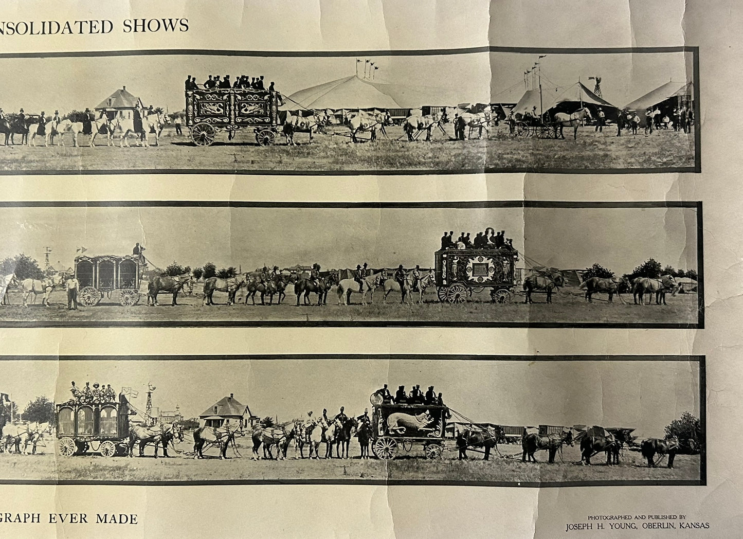 CAMPBELL BROS. PANORAMIC CIRCUS STREET PARADE PHOTOS FROM EARLY 1900