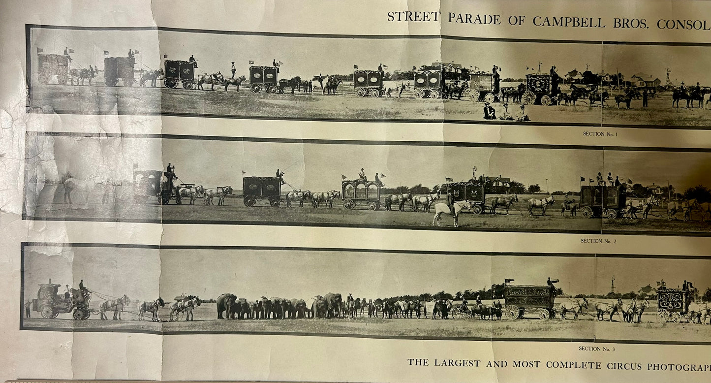 CAMPBELL BROS. PANORAMIC CIRCUS STREET PARADE PHOTOS FROM EARLY 1900