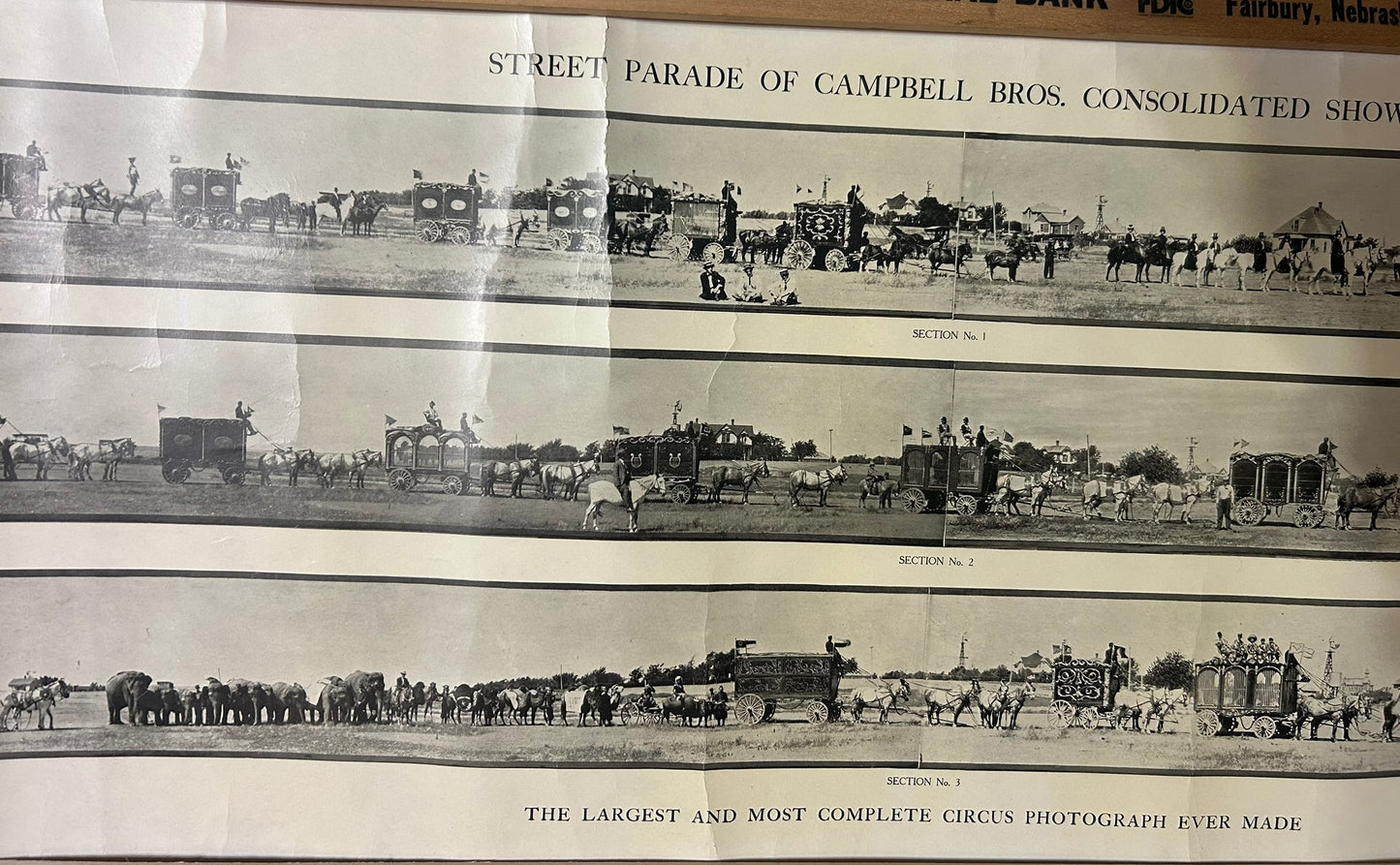 CAMPBELL BROS. PANORAMIC CIRCUS STREET PARADE PHOTOS FROM EARLY 1900