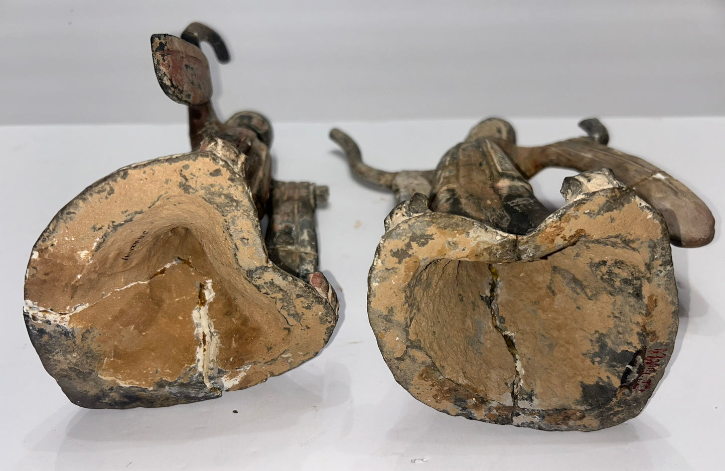 TANG DYNASTY ANCIENT PAIR OF CHINESE TERRACOTTA FEMALE DANCERS 618-907 AD