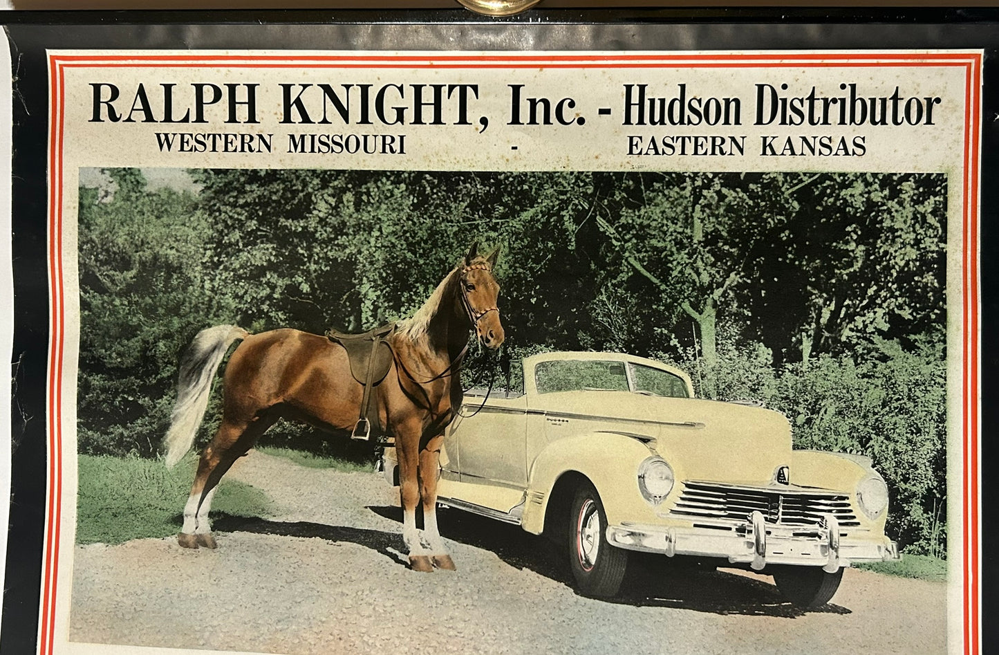 HUDSON CAR 1947 ILLUDTRATED CALENDAR KANSAS CITY AND ST. JOE MISSOURI DEALER