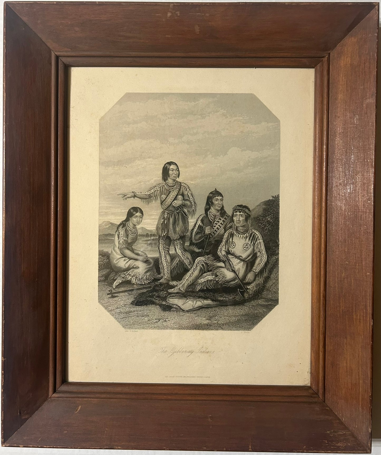 OJIBBENAY INDIANS ANTIQUE PRINT