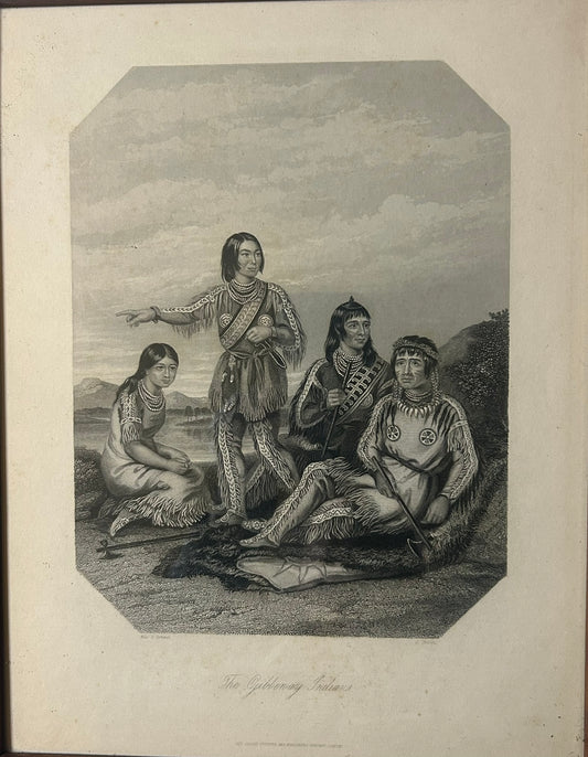 OJIBBENAY INDIANS ANTIQUE PRINT