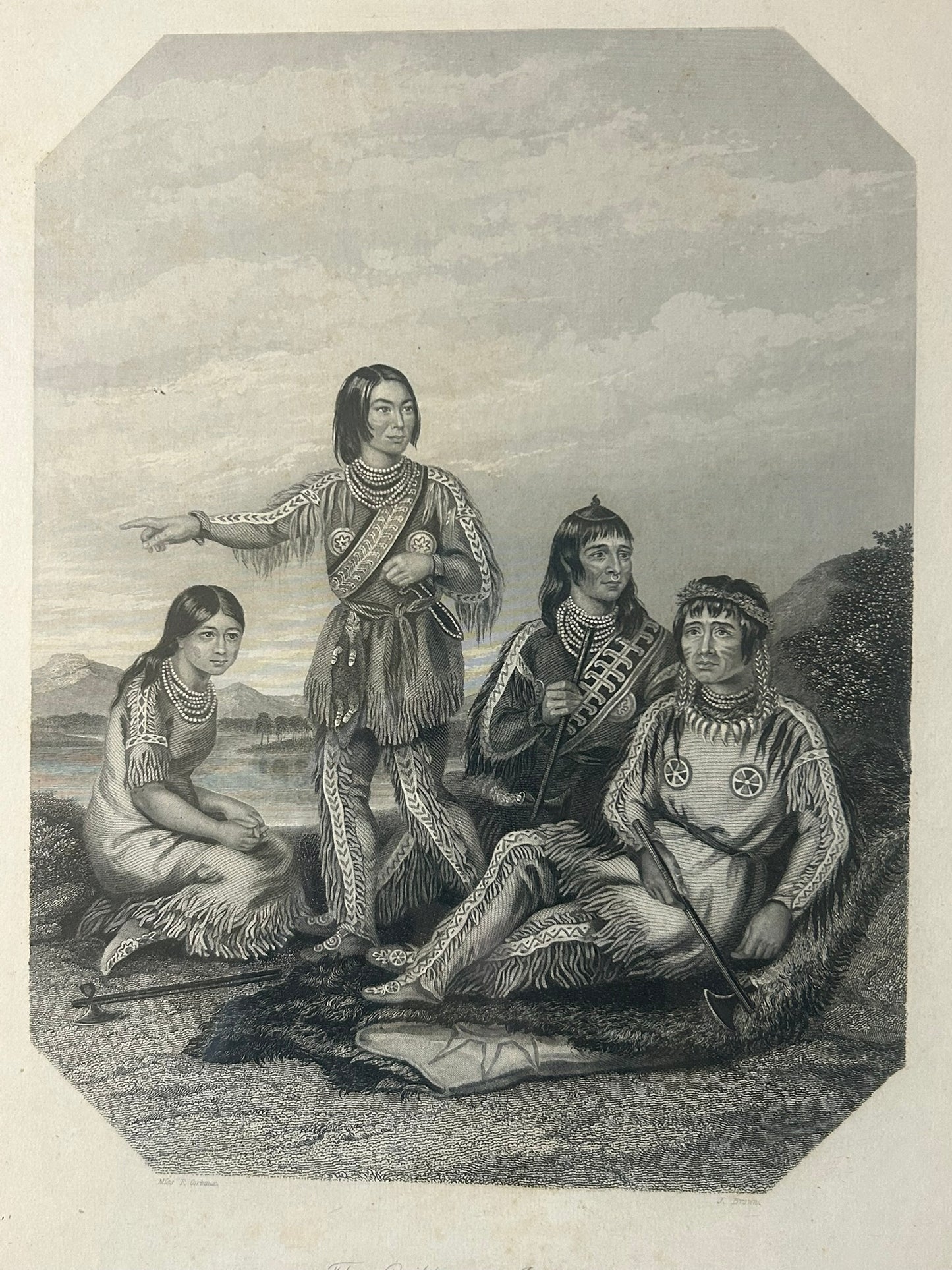 OJIBBENAY INDIANS ANTIQUE PRINT