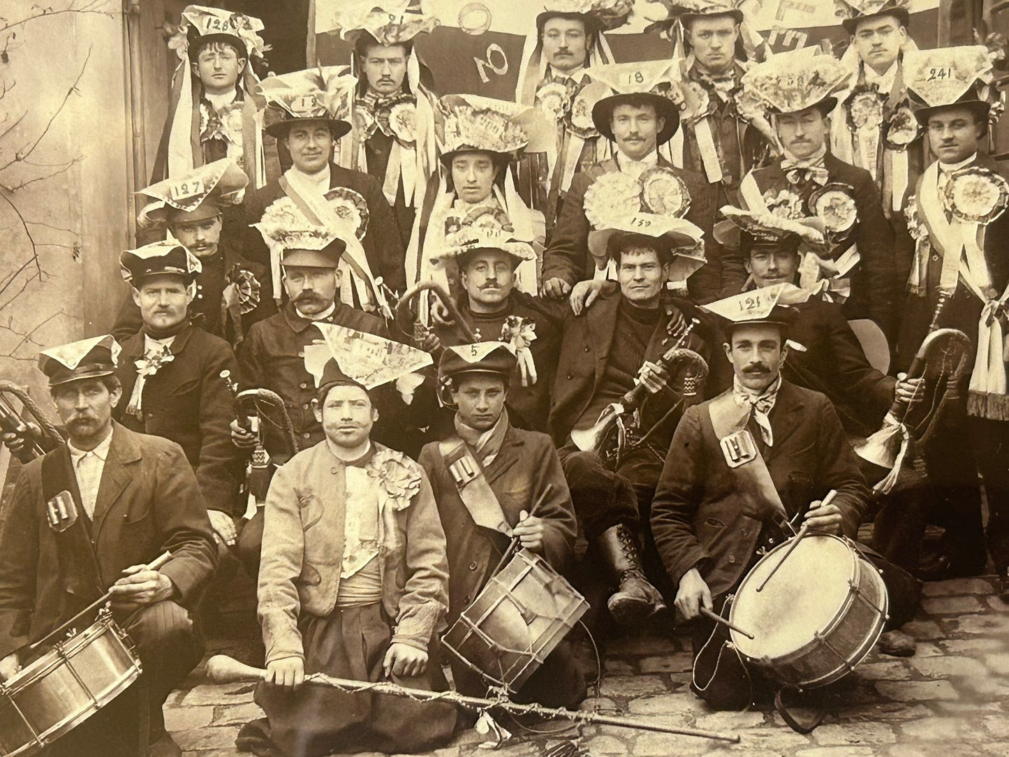 ANTIQUE PHOTOGRAPH OF BAND WITH ODD LOOKING MEMBERS