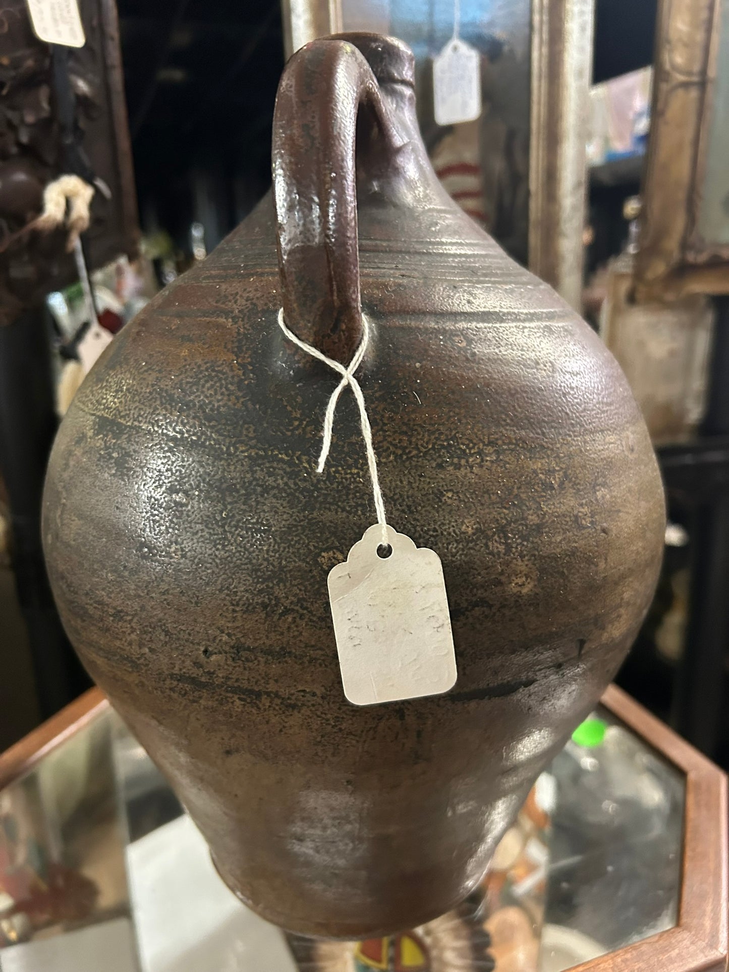 STONEWARE ANTIQUE "BOSTON" CIRCA 1800 MARKED STONEWARE JUG