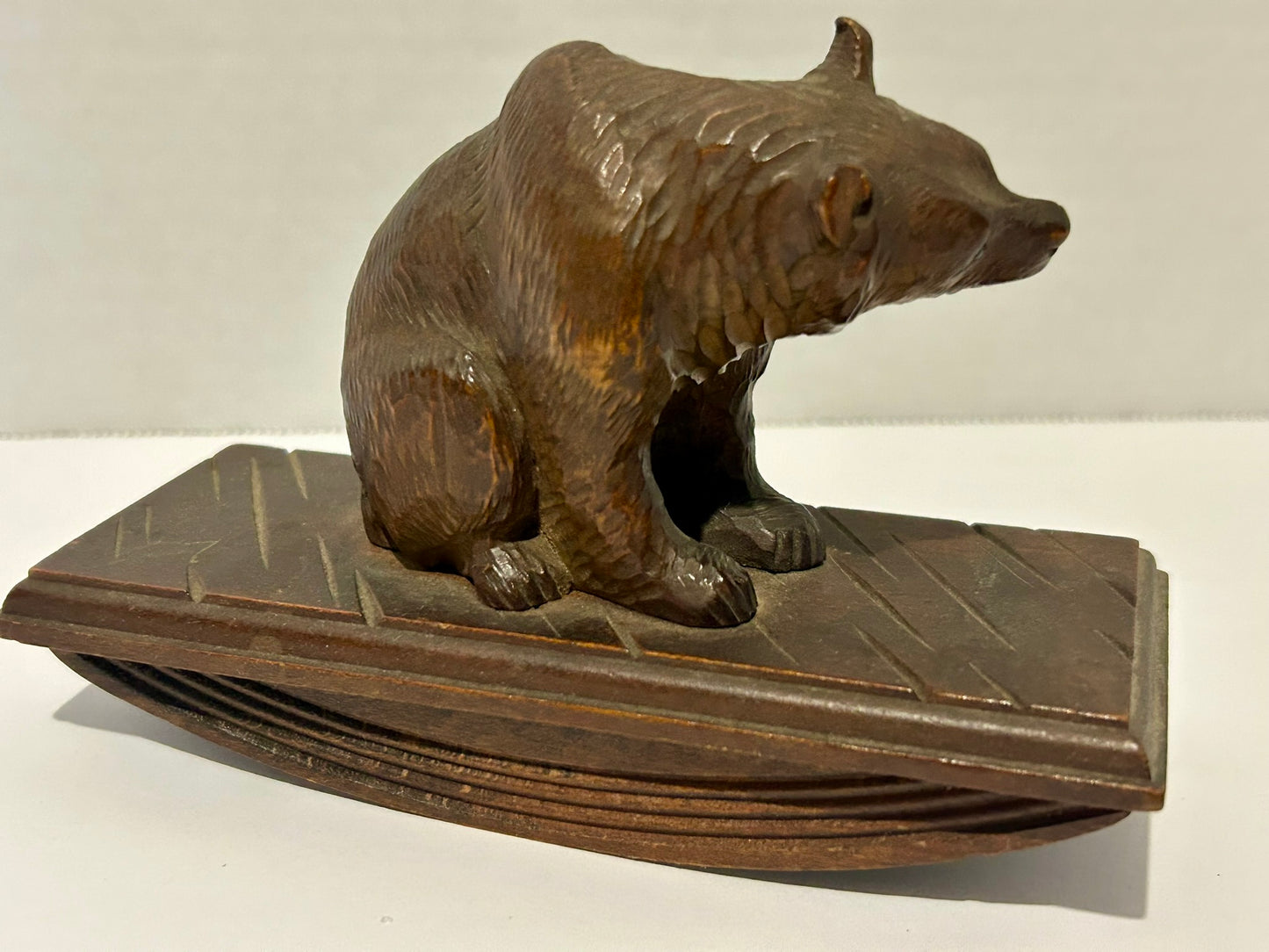 BLACK FOREST CARVED BEAR ANTIQUE BLOTTER