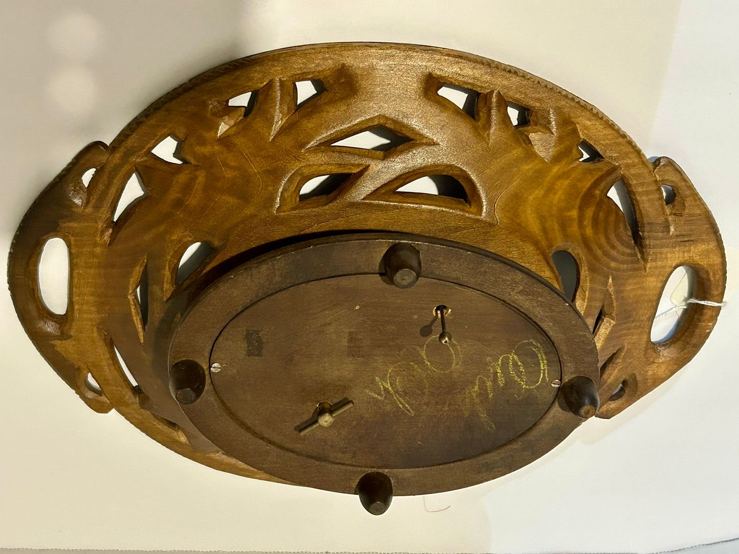 BLACK FOREST CARVED ANTIQUE WOOD MUSICAL TRAY