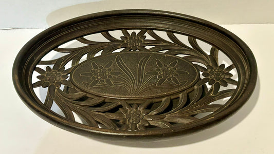 BLACK FOREST CARVED WOODEN ANTIQUE MUSICAL TRAY