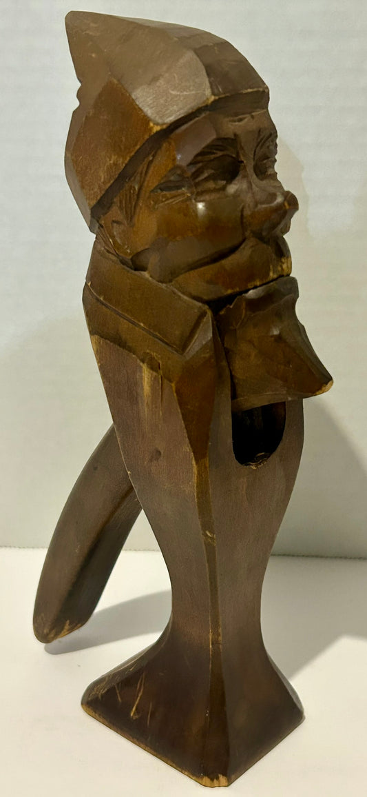 BLACK FOREST WOOD ANTIQUE CARVED MAN NUT CRACKER