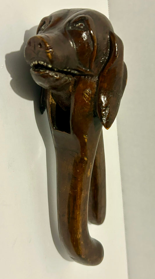 BLACK FOREST CARVED DOG ANTIQUE NUT CRACKER
