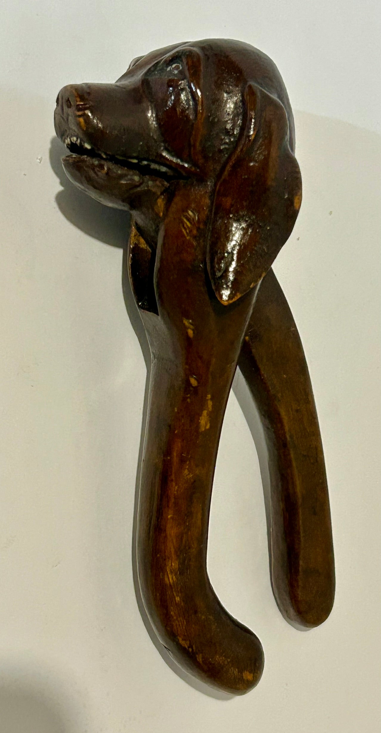 BLACK FOREST CARVED DOG ANTIQUE NUT CRACKER