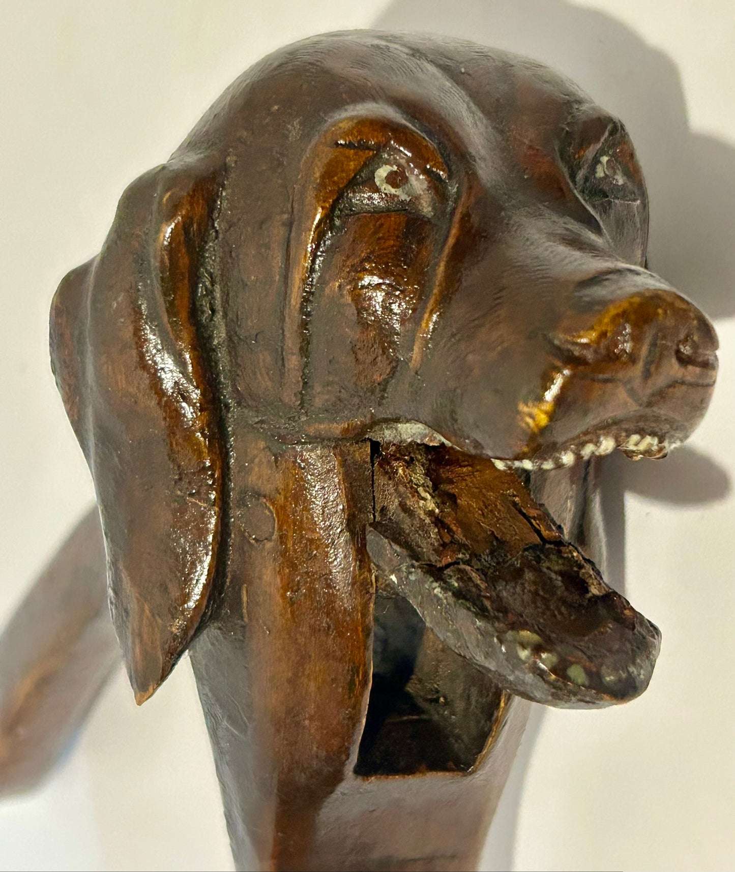 BLACK FOREST CARVED DOG ANTIQUE NUT CRACKER