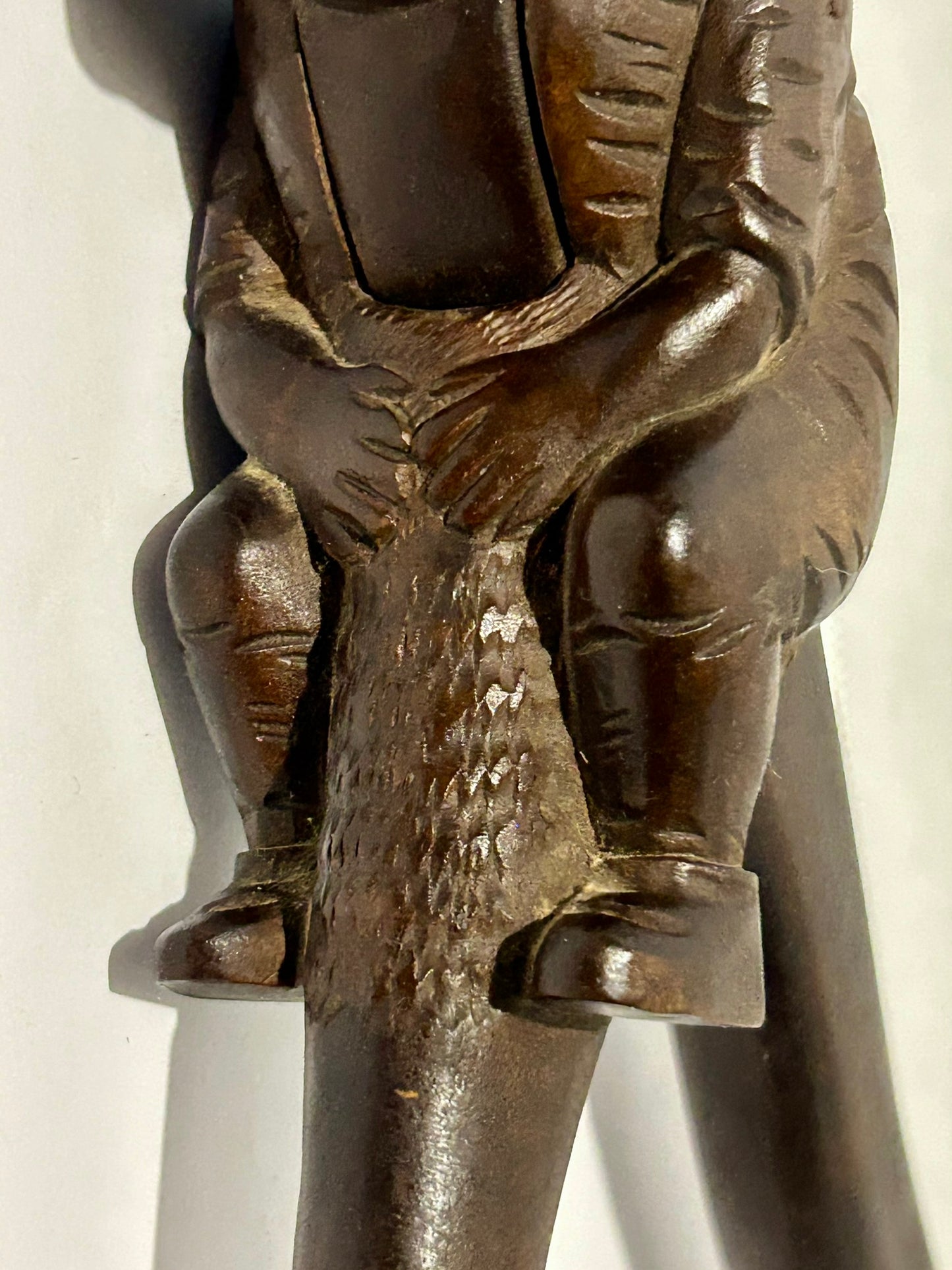 BLACK FOREST ANTIQUE CARVED HATTED MAN NUT CRACKER