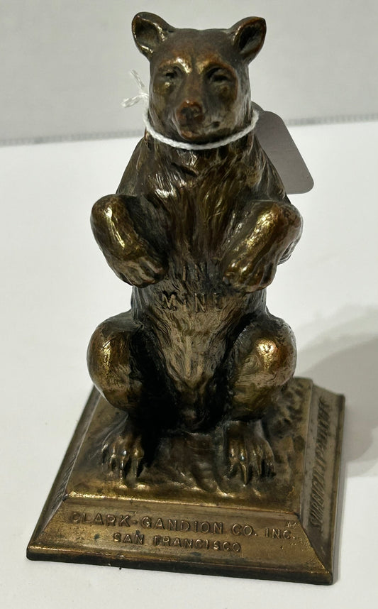 BEAR ADVERTISING ANTIQUE IRON FIGURAL PAPERWEIGHT