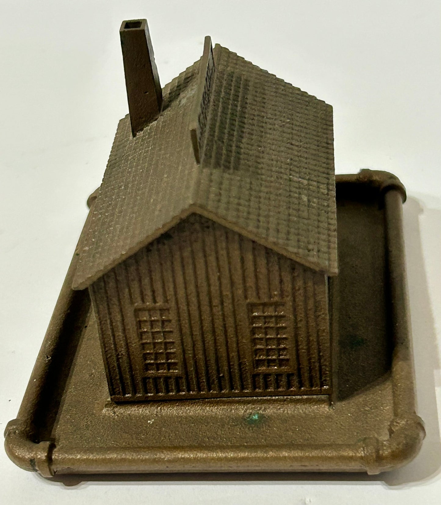 FIGURAL BRASS & BELL BUILDING ADVERTISING ANTIQUE PAPERWEIGHT FOR CRANE CO.