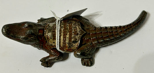ADVERTISING ANTIQUE CAST IRON ALLIGATOR PAPERWEIGHT