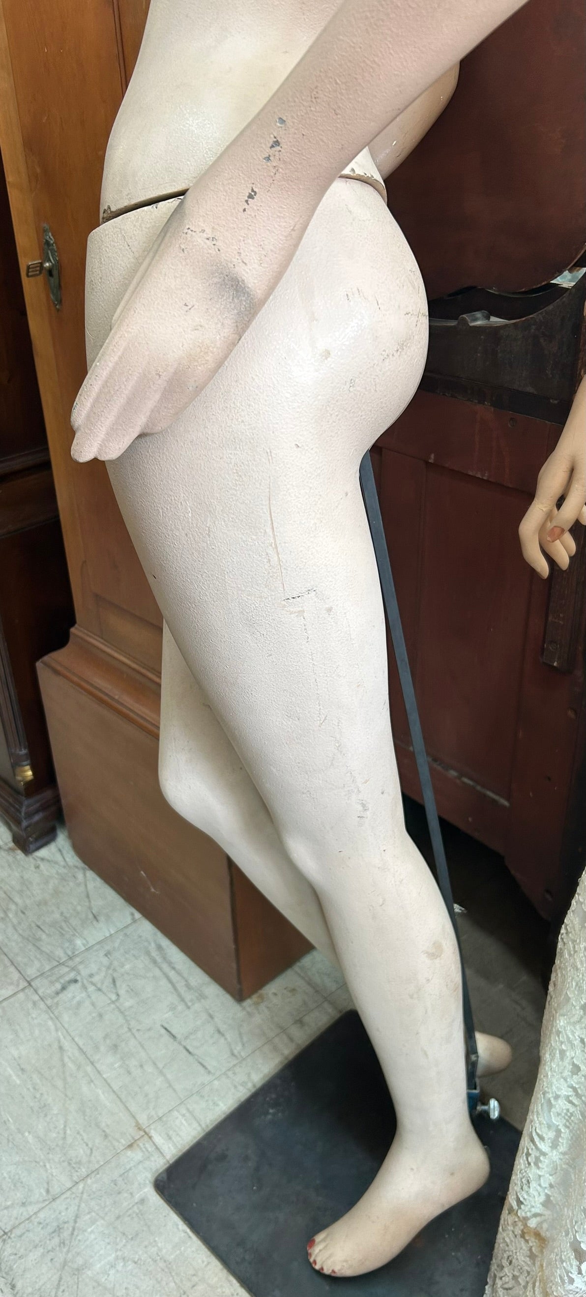 TWO FEMALE MANNEQUINS - ONE DECO PERIOD AND ONE WITH FARRAH FAWCETT SMILE AND PRICED EACH