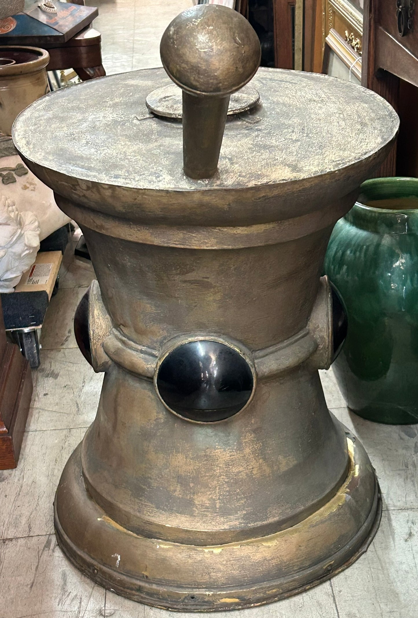 ANTIQUE DRUGGIST MOTAR AND PESTLE TRADE SIGN