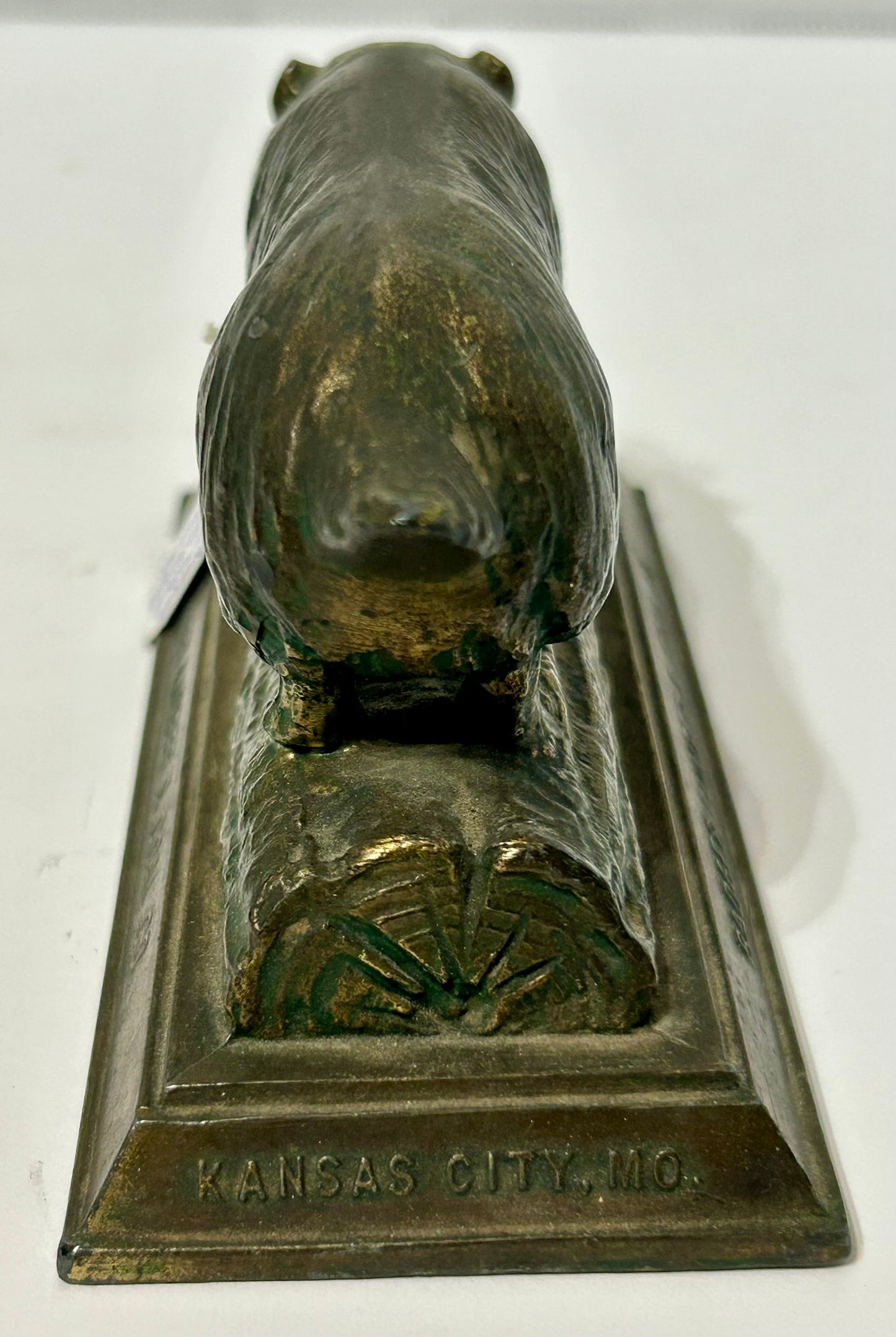 BADGER FIGURAL METAL ANTIQUE ADVERTISING PAPERWEIGHT FOR BADGER LUMBER & COAL CO.