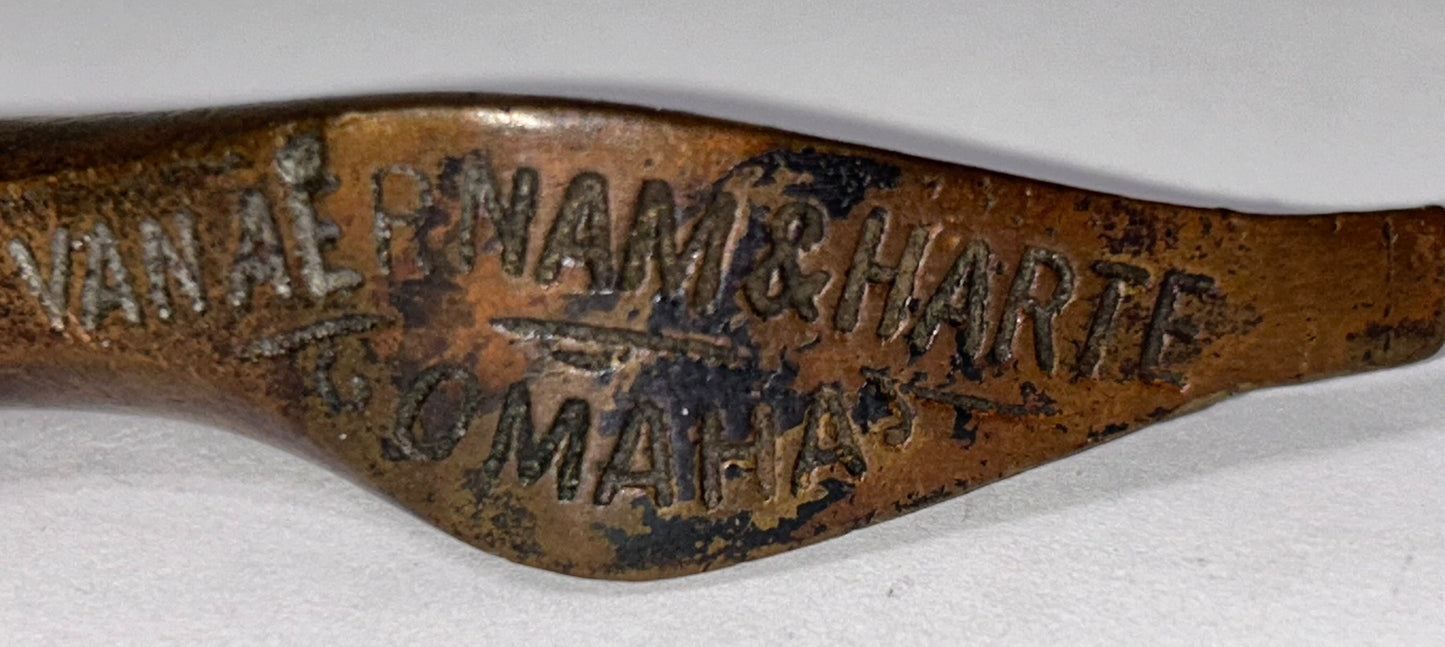 FIGURAL SHOE PAPERWEIGHT ADVERTISING WILLIAMS VAN AERNAM & HARTE, OMAHA