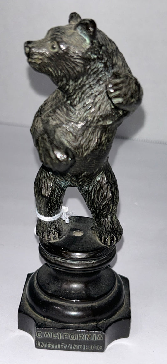 BEAR FIGURAL ADVERTISING PAPERWEIGHT FOR CALIFORNIA INSURANCE CO.