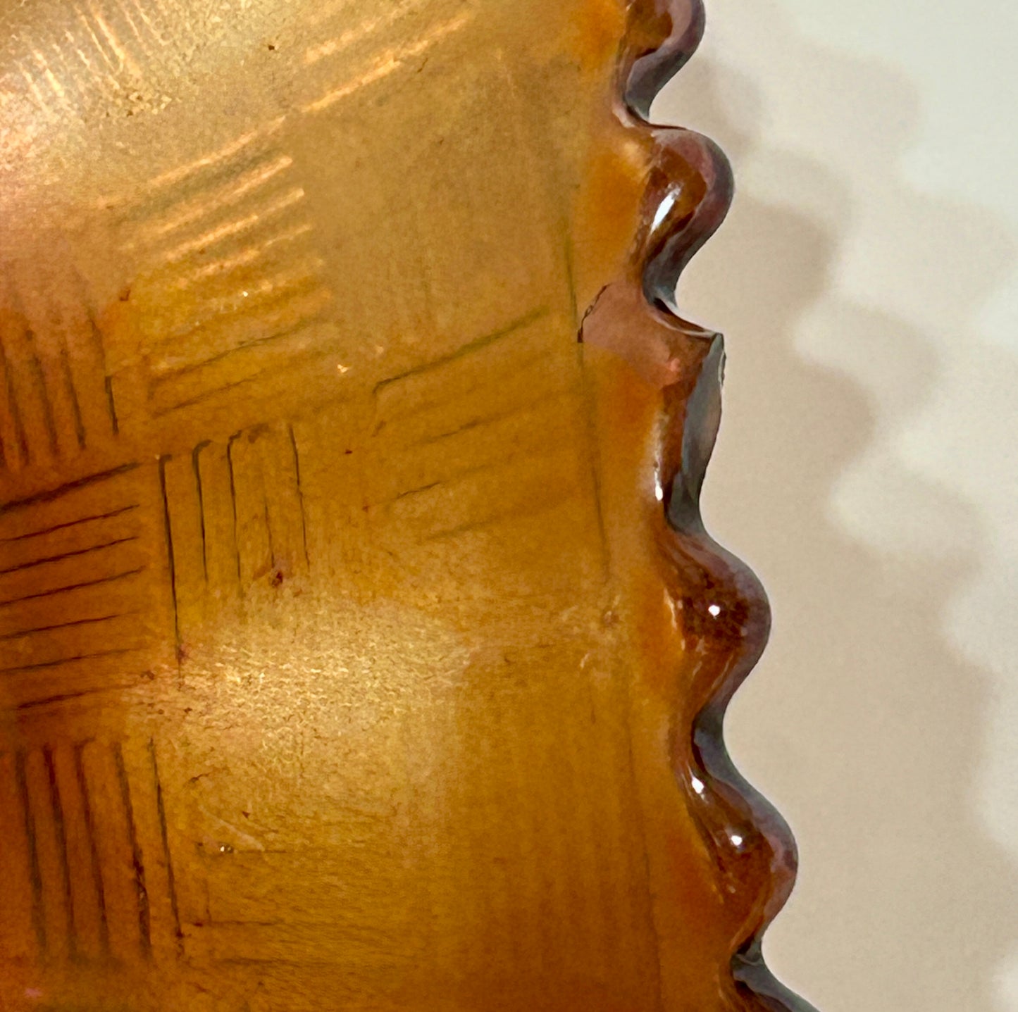 CARNIVAL GLASS NORTHWOOD ADVERTISING BOWL FOR DREIBUS PARFAIT SWEETS