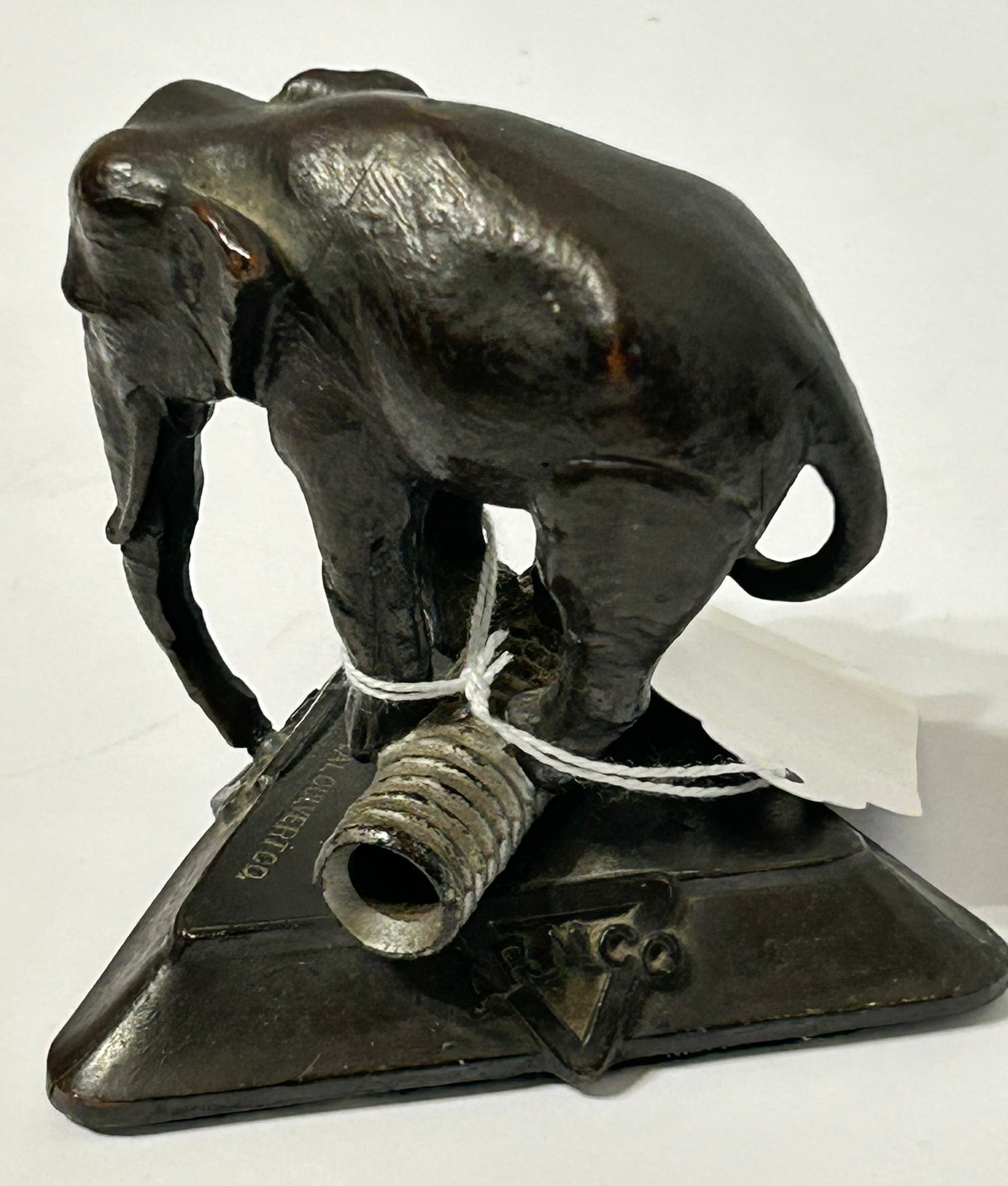 FIGURAL ELEPHANT ADVERTISING PAPERWEIGHT FOR ARMCO METAL CULVERT CO.
