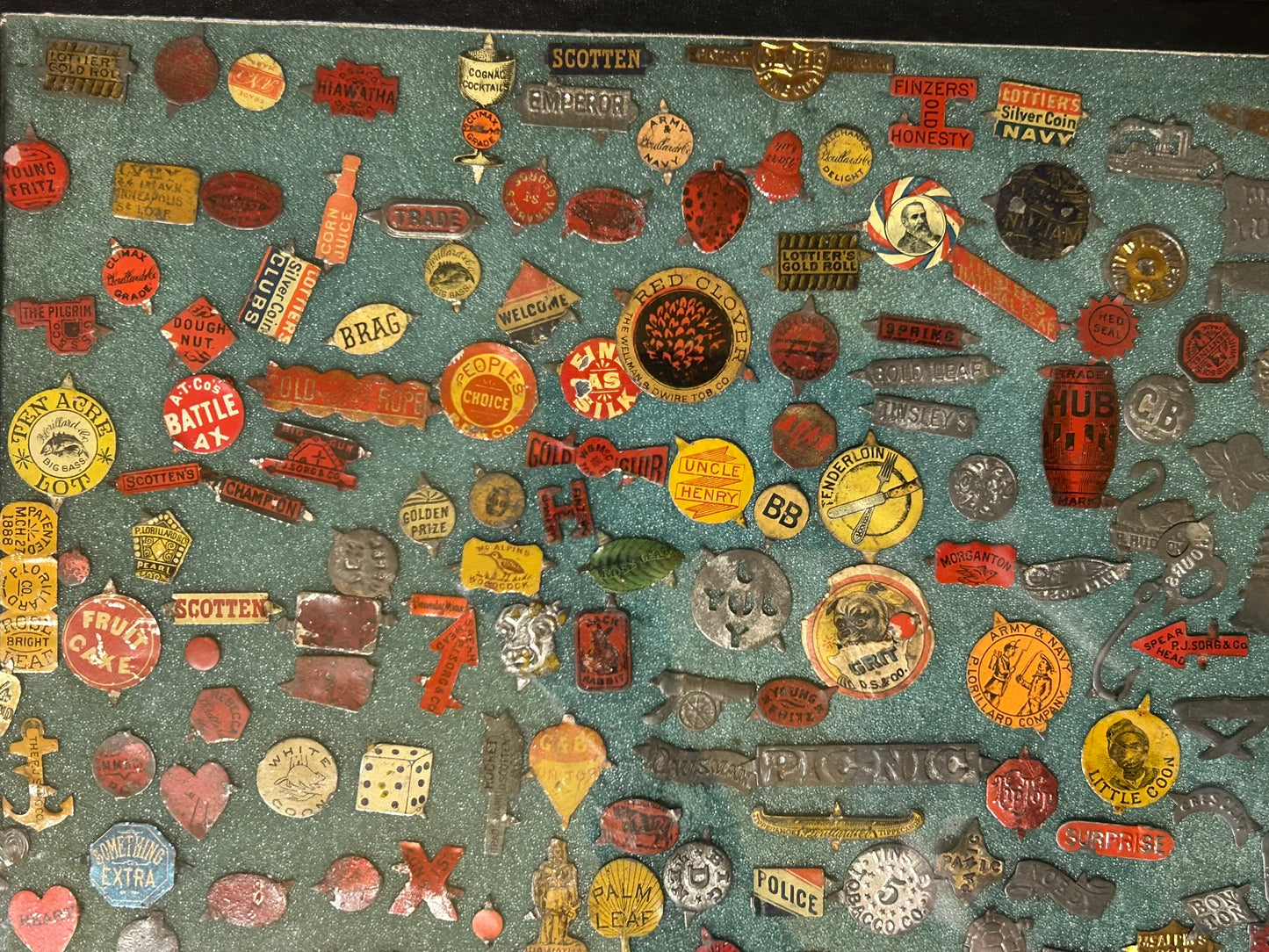 ANTIQUE TOBACCO TAGS LARGE COLLECTION