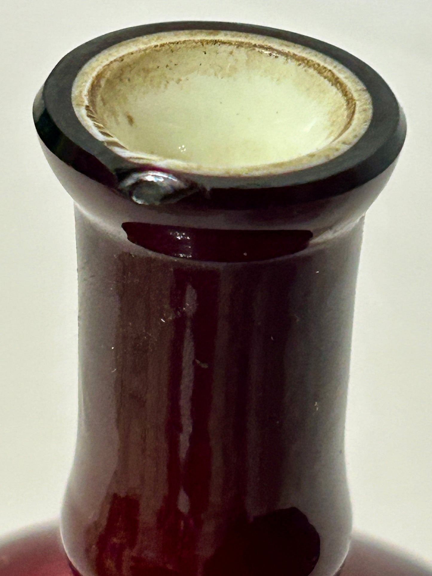 ANTIQUE WHEELING SHINY PEACHBLOW GLASS MORGAN SHAPE VASE