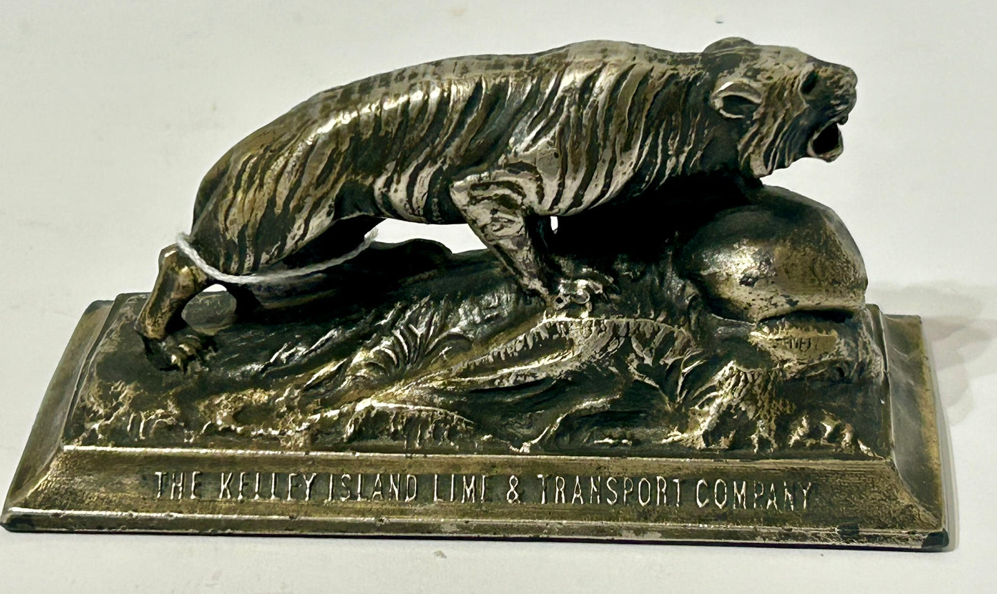 KELLEY ISLAND LIME AND TRANSPORT TIGER FIGURAL PAPERWEIGHT