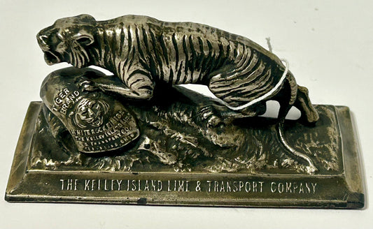KELLEY ISLAND LIME AND TRANSPORT TIGER FIGURAL PAPERWEIGHT