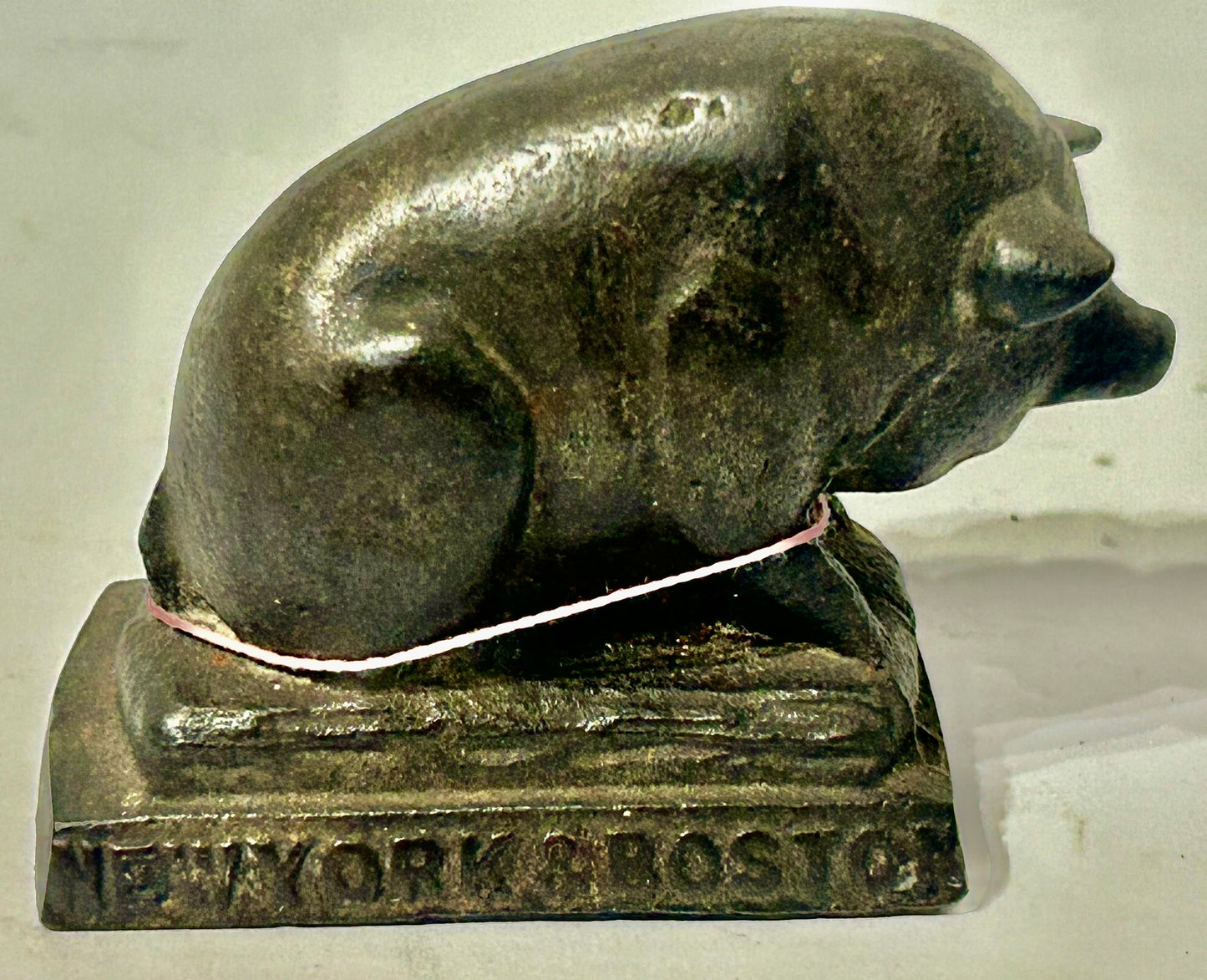 "IRON" - STETSON & CO. FIGURAL PIG PAPERWEIGHT