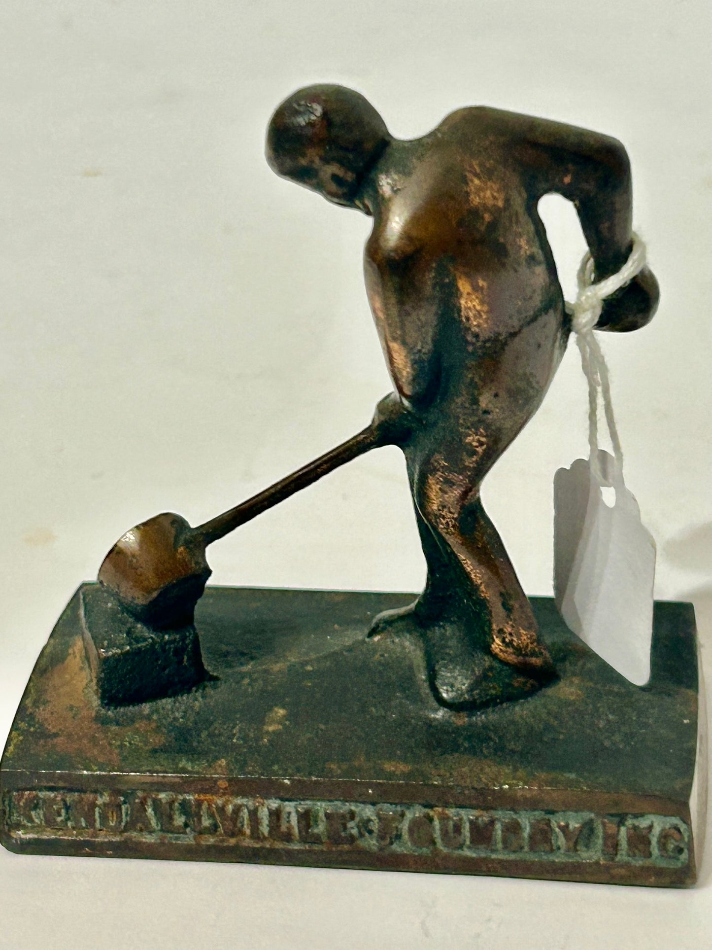 KENDALLVILLE FOUNDRY CAST IRON FIGURAL ADVERTISING PAPERWEIGHT