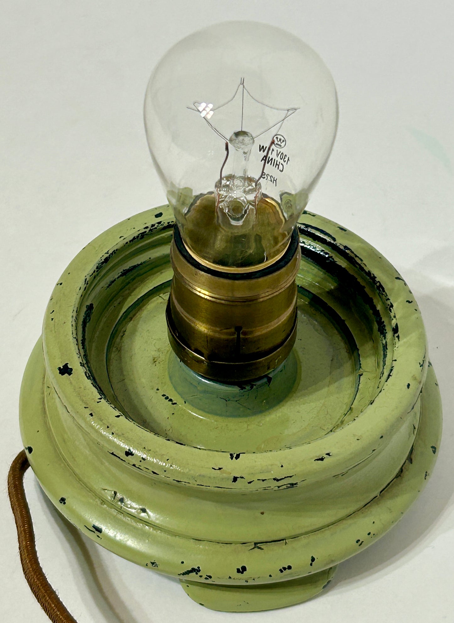 FIGURAL GIRL TIFFIN GLASS LAMP