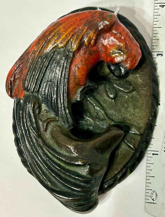 DOOR KNOCKER FIGURAL CAST IRON MACAW BIRD