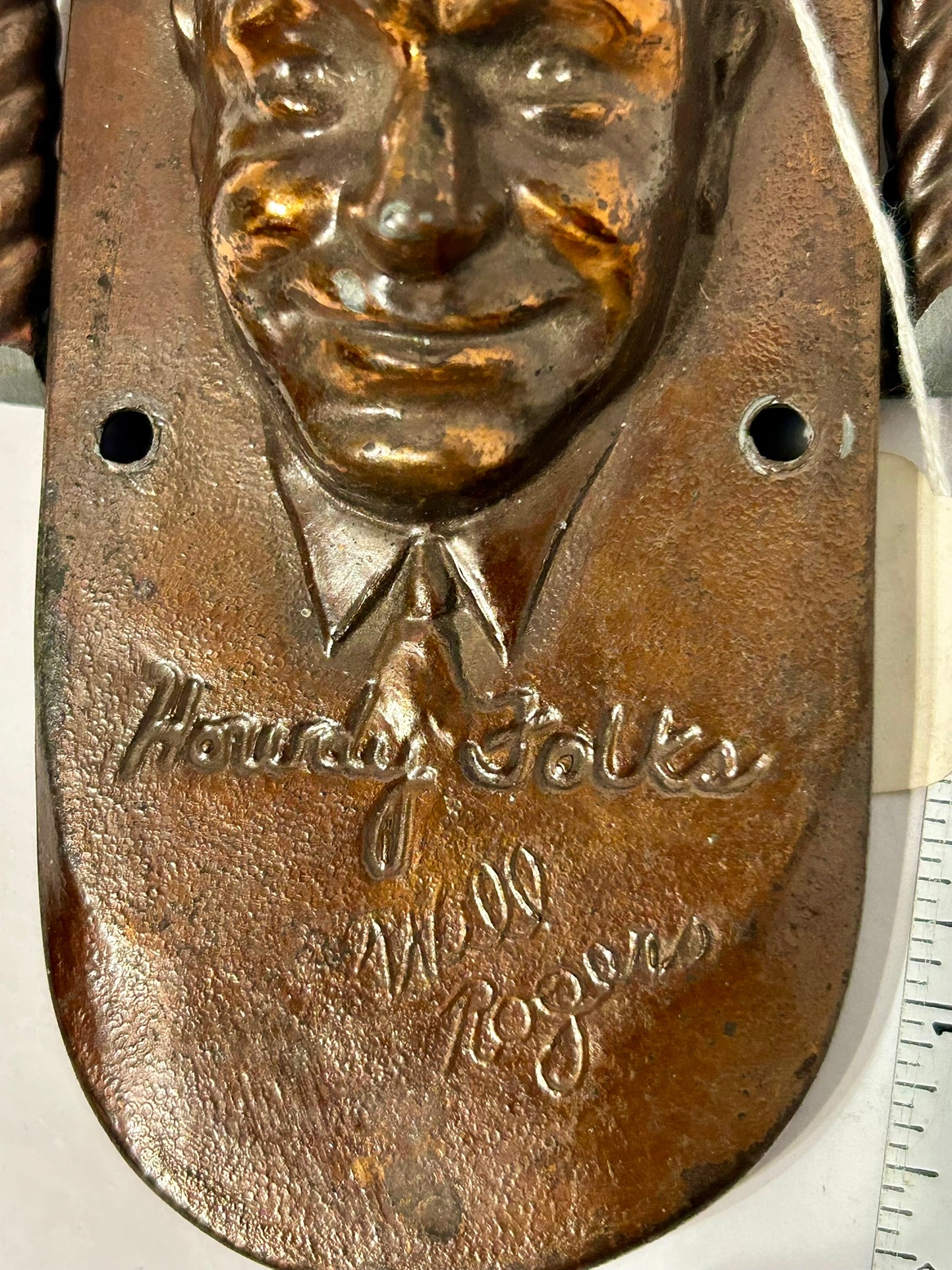 WILL ROGERS FIGURAL DOOR KNOCKER