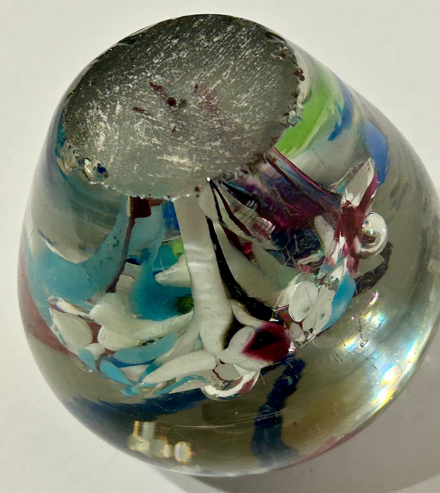 WORLE WAR I ERA GLASS PAPERWEIGHT OR DOOR STOP WITH PATRIOTIC EAGLE AND FLAGS