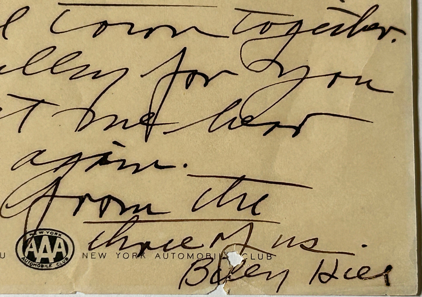 AUTOGRAPH OF COMPOSER BILLY HILL ON LETTER
