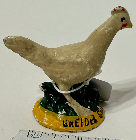 GREIDER CHICKS ADVERTISING CHICKEN IRON PAPERWEIGHT
