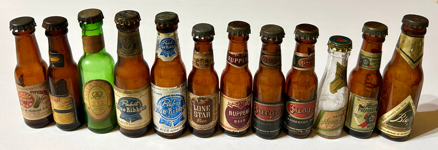 MINI BEER ANTIQUE SAMPLE BOTTLES