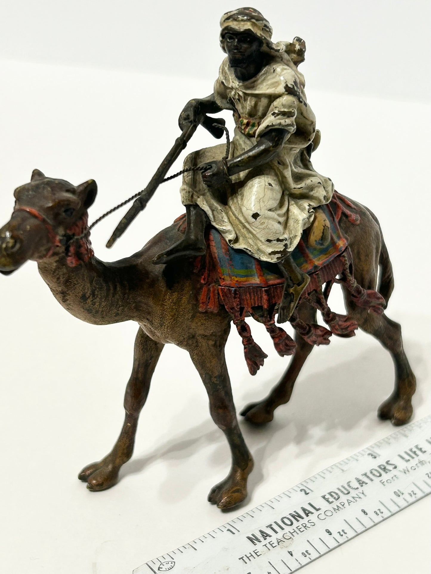 FRANZ BERGMAN BRONZE ARAB ON CAMEL WITH COLD PAINT