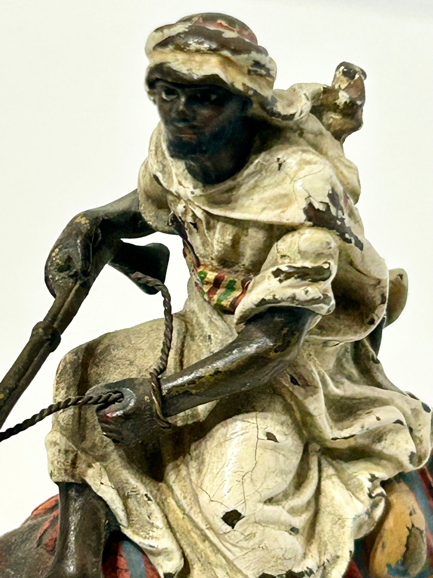 FRANZ BERGMAN BRONZE ARAB ON CAMEL WITH COLD PAINT