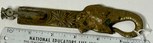FIGURAL CIGAR NIPPER OF BRONZE ELEPHANT