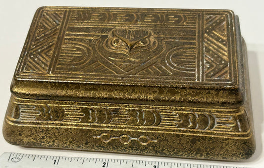TIFFANY STUDIO INDIAN PATTERN STAMP BOX