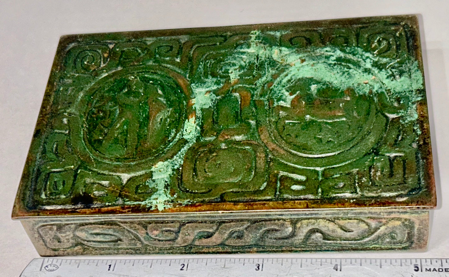 TIFFANY ZODIAC BRONZE DESK BOX