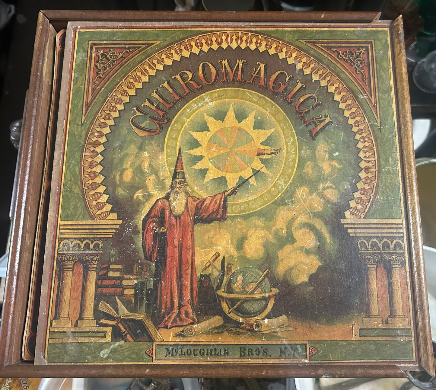 ANTIQUE CHIROMAGICA GAME BY MCLOUGHLIN BROS. CIRCA 1870