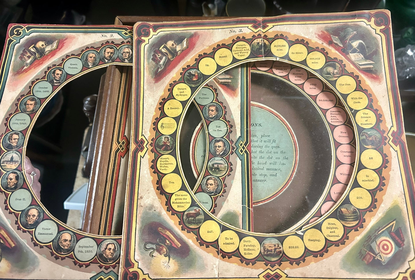 ANTIQUE CHIROMAGICA GAME BY MCLOUGHLIN BROS. CIRCA 1870