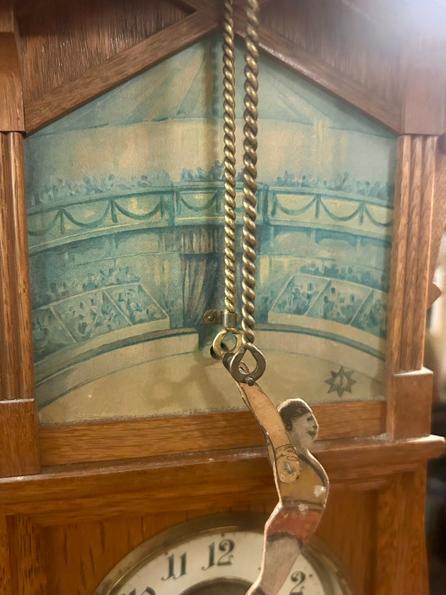 ACROBAT ON TRAPEZE ANIMATED ANTIQUE JUNGHANS CLOCK