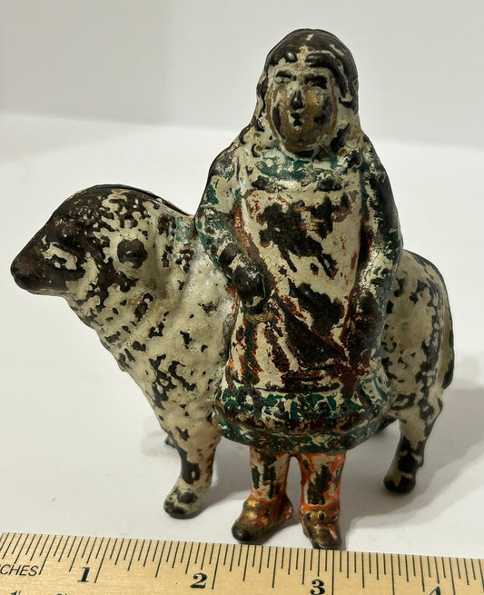 ANTIQUE MARY AND LAMB IRON STILL BANK